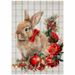 Tear Resistant Deco Print Christmas Rabbit Pomegranate