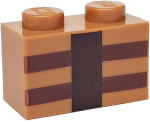 Parts Brick 1 X 2 With Reddish Brown And Dark Brown Minecraft Crafting Table Lines Pattern 3004PB123