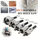 5-PIECE Set 16-30MM High-speed Mesh Sawtooth Drill Aluminum Plate Iron Plate Punching Drill Bit Set Hss High-speed Steel Leather