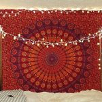 Bless International Handmade Indian Hippie Bohemian Psychedelic Peacock Mandala Wall Hanging College Dorm Beach Throws Table Clo