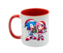 Sonic Christmas Coffee Mug - Two-tone Red & White - Front And Back Design
