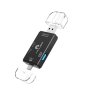 CRD-011 USB 2.0 6-IN-1 Multi-function Card Reader Sd Microsd Cf Ms With USB Type-c & Micro USB