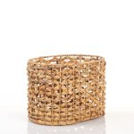 Oval Water Hyacinth Open Weave Basket - Small - 30 L X20 W X20.3CM H