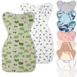 Knirose Swaddle Blanket Sleep Sack With Arms Up Design 2 Packs Hands Up Sleeping Sack 3-WAY Transitions To Arms-free Wearable Sl
