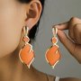 Bohemian Style Drop Earrings 1 Pair Luxury Fashion Orange Enamel Dangle Earrings Statement Jewelry For Women