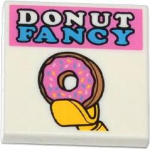 Parts Tile 2 X 2 With Groove With 'donut Fancy' And Donut Doughnut In Minifigure Hand Pattern 3068BPB0842