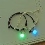 2PCS Luminous Star Cat Bracelets For Couple Adjustable Beads Bracelets Friendship Jewelry
