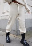 Oatmeal Oversized Knitted Drawstring Joggers - Oatmeal