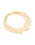 Surgical Steel Cubic Zirconia Sea Clicker Ring
