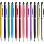 12 Pack Stylus Pens For Touch Screens Innhom Stylus Pen For Ipad Compatible With Tablets Black Ink Ballpoint Pens - 2 In 1 Styli