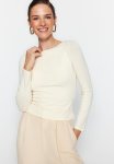 Boat Neck Fitted Top - Stone