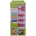 USB Mobile Data Cable 4 In 1 Charger And Sync Pink