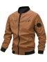 Embroidery Jackets By Activity Men's Casual Crew Neck Zip Up Bomber Jacket For Spring Fall