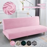 1PC Velvet Soft Stretch Armless Folding Futon Slipcover Furniture Protector For Bedroom Office Living Room Home Decor Couch Cove