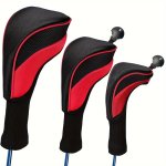 3PCS Golf Head Covers With Interchangeable Labels Suitable For Fairway And Driver Clubs Golf Accessories