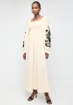 Superbalist Embroidered Shirring Bodice Midi Dress - Winter White