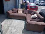 Brown L-shaped Corner Lounge Suite
