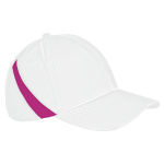 6 Panel Enzo Cap - White bright Pink Std Last Buy