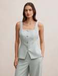 Lee Square Neck Waistcoat - 16 Hazy Aqua Suit