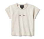 Women’s Willie G Wing Skull Sketch Art Baby Doll Tee