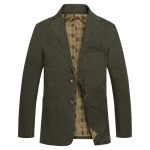 Men's Cotton Outdoor Business Jacket Fashion Casual Suit Collar Coat Lapel Slim Fit Denim Jackets Blazer XL ARMYGREEN3