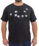 Mens Printed Bullet Holes Tee - 10XL Black