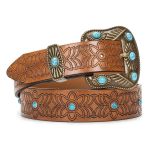 Pu Leather Belts For Women Buckle Embossed Cowgirl Belt For Jeans Pants