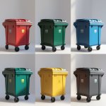 770 Liter Grey Wheelie Bin