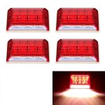 4 Pcs ZS-6001 DC24V Car Truck Side Marker Indicator Lights Bulb Lamp Red Light