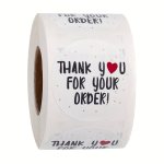 1ROLL 500PCS Thank You For Your Oder Sticker Diy Small Business Online Store Shop Packing And Shipping Accessories Gift Box Deco