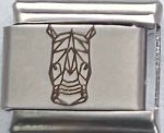 9MM Laser Italian Charm - Geo Rhino