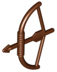Parts Minifigure Weapon Bow Longbow With Arrow Drawn 4499 - Brown