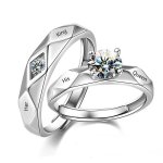 2PCS SET Exquisite Romantic Plating Opening Couple Rings For Lovers With Adjustable Knot