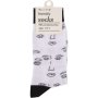 Clicks Trendy Socks White & Purple Multi Face 7-11
