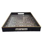 Circles Rectangular Tray In Black