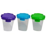 @home - MINI Plastic Containers With Clip Lock -pack Of 3 138ML