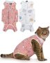 Anwa 2 Pack Cat Recovery Suit - Breathable Cat Surgery Recovery Suit Female Cat Onesie For Cats After Surgery Cat Spay Recovery Suit Female Abdomina