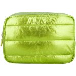 Atomic Rectangle Toiletry Bag With Handle Lime Metallic