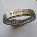 J10-CBA102177 - Men's Personalized Stainless Steel And Silicone Adjustable Strap