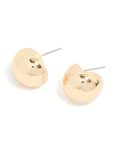 Goldair Gold Bubble Edge Round Stud Earrings