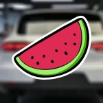 Watermelon Slice Vinyl Decal Sticker - Matte Self-adhesive Single-use Irregular Shape Suitable For Car Laptop & Plastic Surfaces