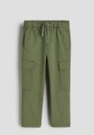 Twill Cargo Trousers - Dark Khaki Green
