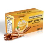 Natural Honey Ginger Cinnamon Flavor Tea 20 Sachet Packets Instant Beverage 18 Grams Made With Real Pure Honey Fresh Ginger Root