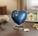 Esplanade Brass MINI Cremation Heart-shaped Keepsake Memorial Jar Pot Container Small Urn For Funeral Ashes Burial Paws Engraved