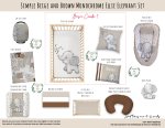 Cot Duvet Bedding Simple Beige And Brown Monochrome Ellie Elephant Set