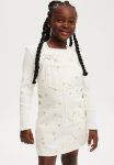 Cotton On Alice Denim Pinafore - Ecru Floral Embroidery