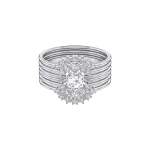 SWAROVSKI Pen Lope Cruz Moonsun Ring Set White Rhodium Plated 55