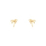 Tiny Palm Tree Studs Brass