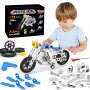 Erector Set Motorcycle Stem Building Toys For Kids Metal Building Construction Model Kit 5 Variable Multi Shape Motorbike Steam Educational Toys 139PCS Halloween/thanksgiving Day/christmas