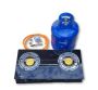 Black 2 Plate Gas Stove With Fittings & Gas Cylinder - 7KG